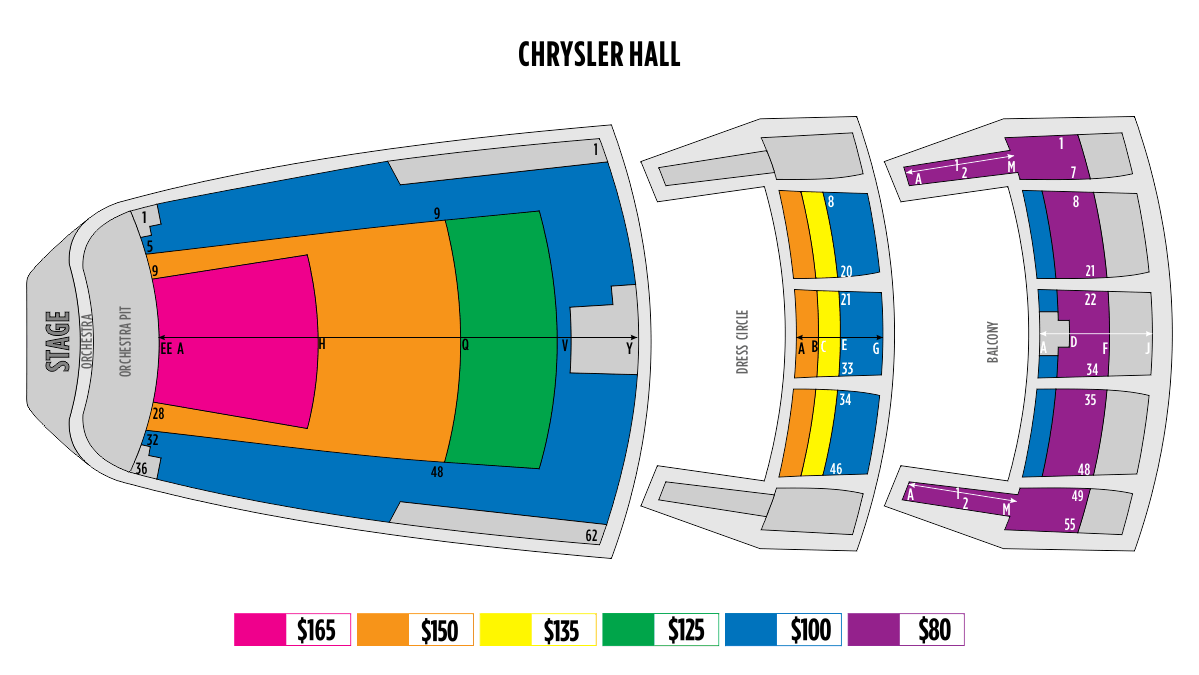 Chrysler Hall Seating Chart With Numbers