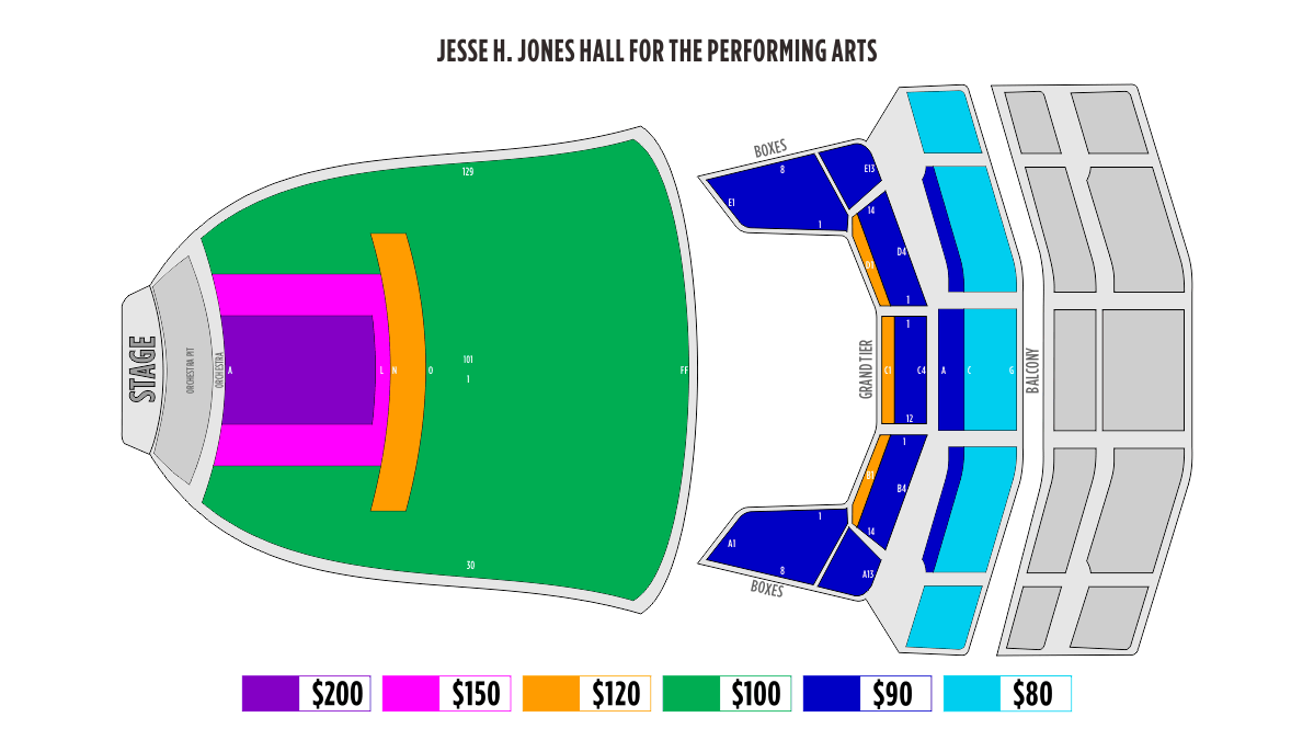 Jesse H Jones Hall Seating Chart