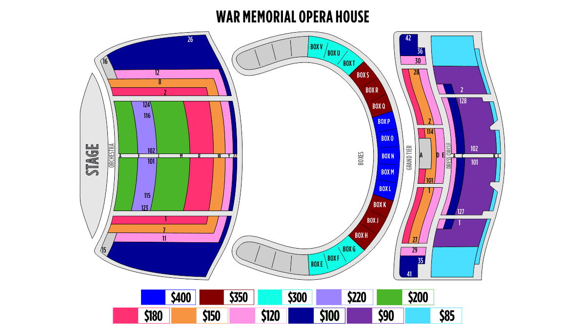 San Francisco War Memorial Opera House Seating Chart